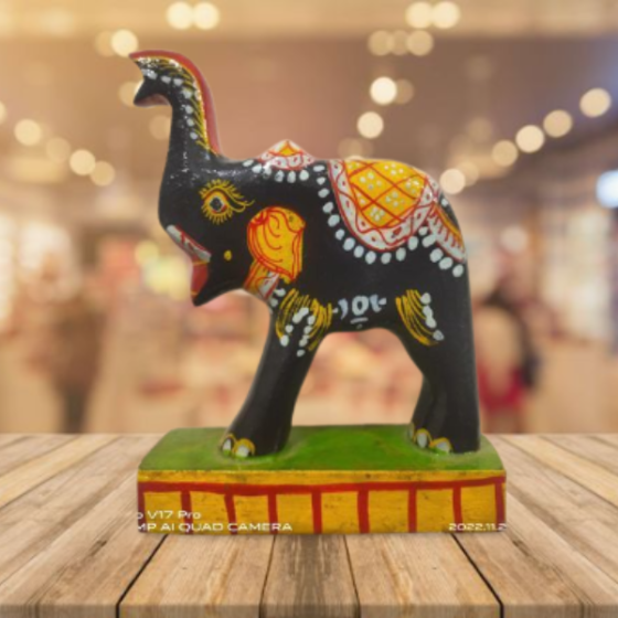Decorative Wood Toy Elephant