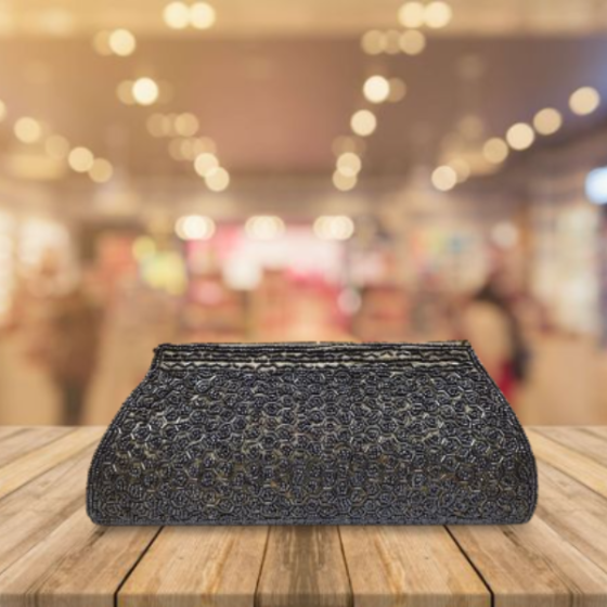 Embroidered RD Clutch Grey