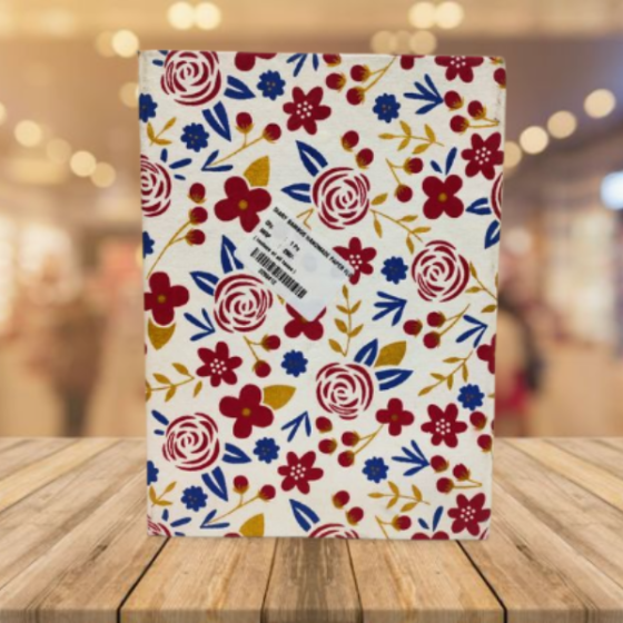 Diary Bamboo Handmade Paper Floral Red Blue 6*8'