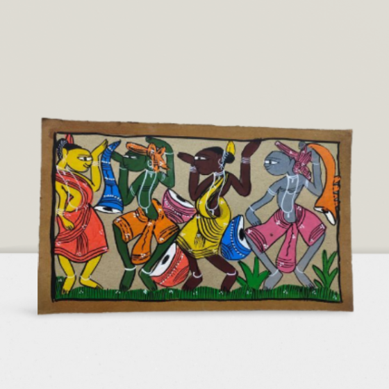 Painting Bengal Pattachitra Musician 8*12"