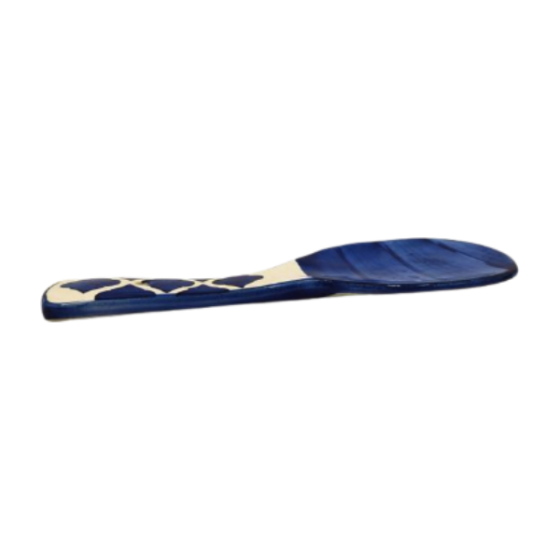 Khurja Pottery Serving Spoon Flat Blu Clr 9.5"
