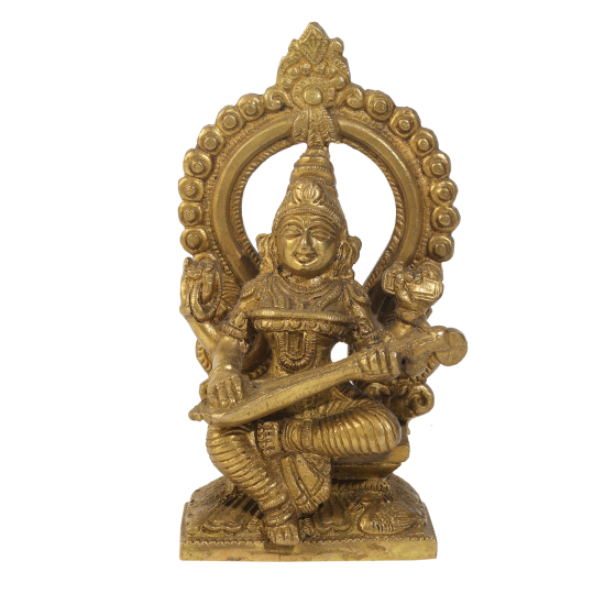 Idol Brass Metal Saraswati 7 Inch 