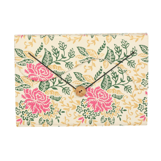 Saras Aajeevika Button Lock Fabric Handmade Paper Dairy 6*8'