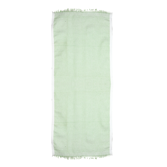 Bath Towel Cotton Green With White