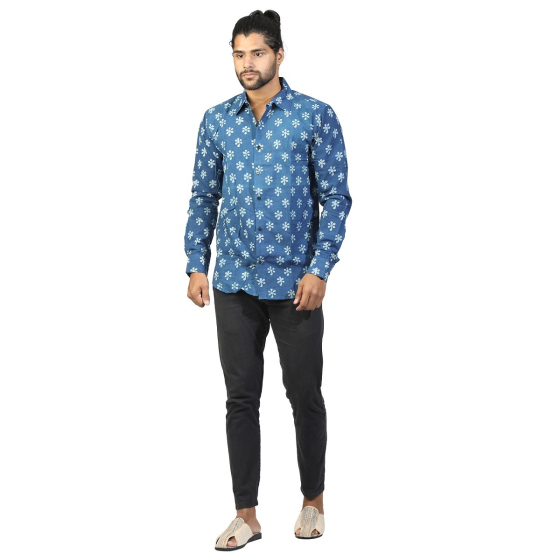 Saras Aajeevika Shirt block print (unisex)
