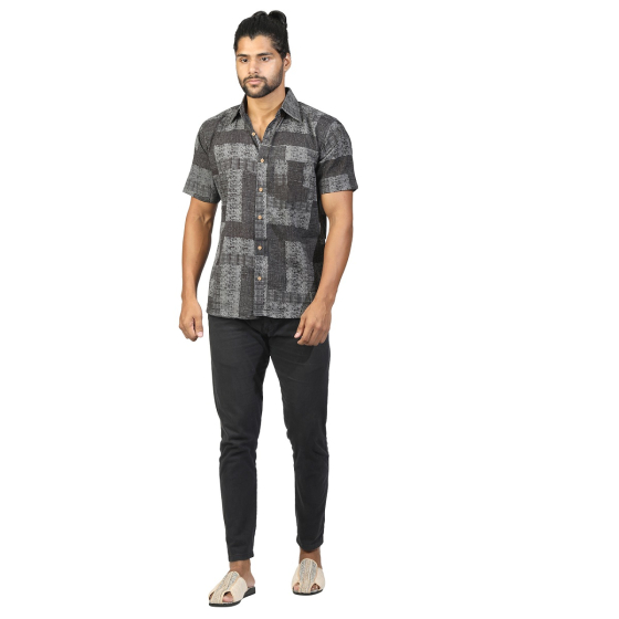 Saras Aajeevika Shirt Block Print (unisex)