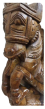 Wall Décor Bracket Wood Carving Horse Natural Color 8" x 18"