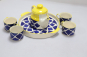 Khurja Pottery Murli Mug Tea Set Yellow + Blu Clr Big