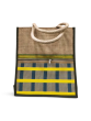 Multipurpose Bag Jute Check Yellow Blue M