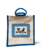 Carry Bag Jute Painting Blue