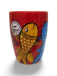 Coffee Mug Pattachitra Painting Fish Red
