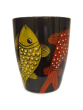 Coffee Mug Pattachitra Painting Fish Black Yellow