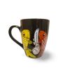 Coffee Mug Pattachitra Painting Fish Black Green