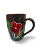 Coffee Mug Pattachitra Painting Flower Black Red