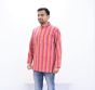 Cotton Short Kurta Full Sleeves (Broad Lines Red 42)