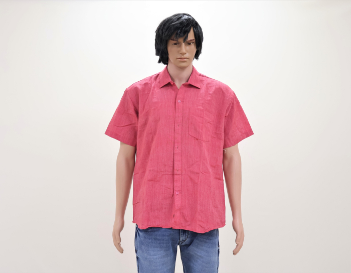 Cotton Shirt Half Sleeves (Dark Red 44)