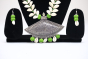  NECKLACE AND EARING WITH PENDENT GREEN  DORI SHALL 