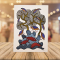 Painting Gond Art Fish Tree and Life 10x14