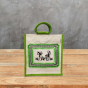 Carry Bag Jute Painting Green