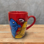 Coffee Mug Pattachitra Painting Fish Red