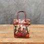 Ladies Bag Shanti Niketan leather Radha Krishna Red