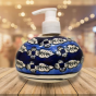 Soap Dispenser Khurja Pottery Floral With Leaf Blue
