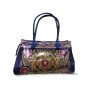 Ladies Bag Shanti Niketan leather Floral Print Blue