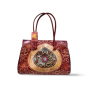 Ladies Bag Shanti Niketan leather Floral Print Red