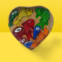 Tray Pattachitra Painting Sheesham Wood Heart SP Fish
