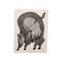 Painting Gond Art Cow Couple Black And White 15x11