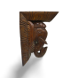 Wall Décor Bracket Wood Carving Elephant Antique L -Shape 10"