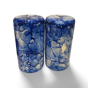 Salt Pepper set Khurja Pottery Blue Abstract