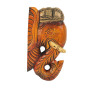 Saras Wall Décor Bracket Wood Carving Elephant Antique Multicolour 9"