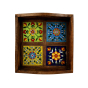 Tray Ceramics Blue Pottery 4 Tiles