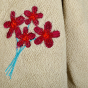 Hand Towel Cotton off White & Red Flower 