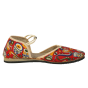 Footwear Jute Ladies Kalamkari Elastic Red Blue Multicolor