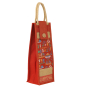 Water Bottle Bag With Flap Jute Multicolour 