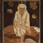 Wall Hanging Mysore Inlay Beeding Sai Baba Orange 18*24" 