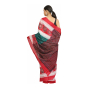SAMBALPURI CTN RED WITH WHITE FLOWER