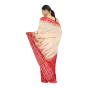 SAMBALPURI CTN WHITE WITH RED BORDER