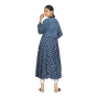 KURTA ANGRAKHA BLOCK PRINT BLUE WITH PIPING XL