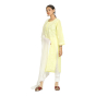 SUIT CHIKENKARI COTTON LEMON YELLOW M
