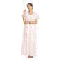 LONG NIGHTY WHITE WITH PINK FLOWER XL