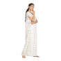 LONG NIGHTY PLAIN WITH PINK LINE & FLOWER XL